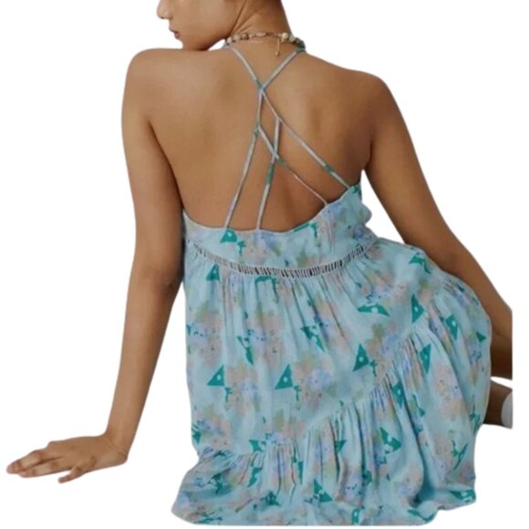 URBAN OUTFITTERS UO Georgia Tiered Floral Loose Strappy Back Mini Dress - Picture 5 of 14